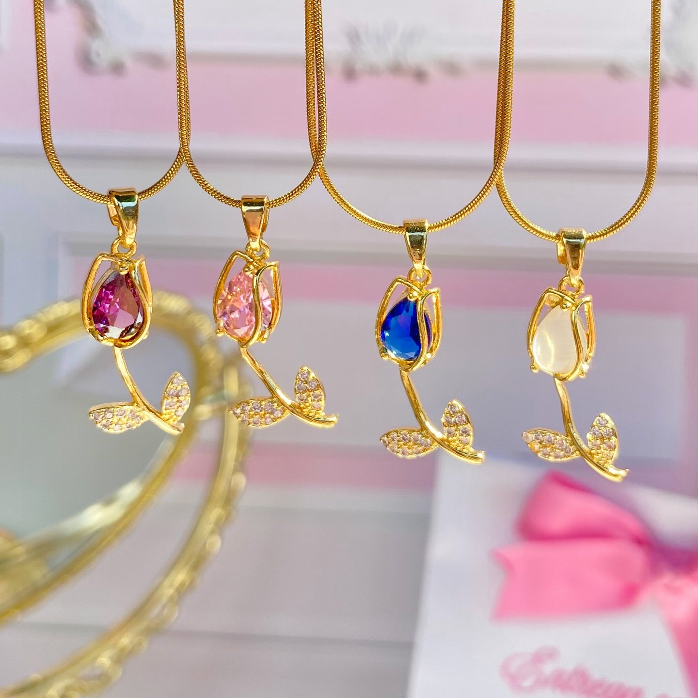 Collar Flor Tulipan + Caja de 🎁