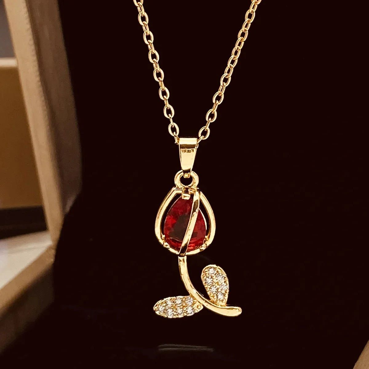 Collar Flor Tulipan + Caja de 🎁